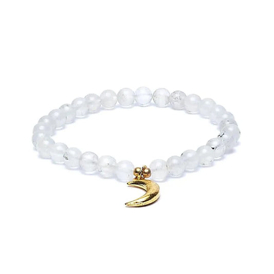 Mondstein mit Sonne-Mond-Stern (Armband)