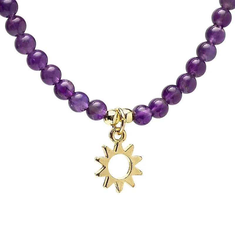 Amethyst mit Sternenanhänger (Halskette)