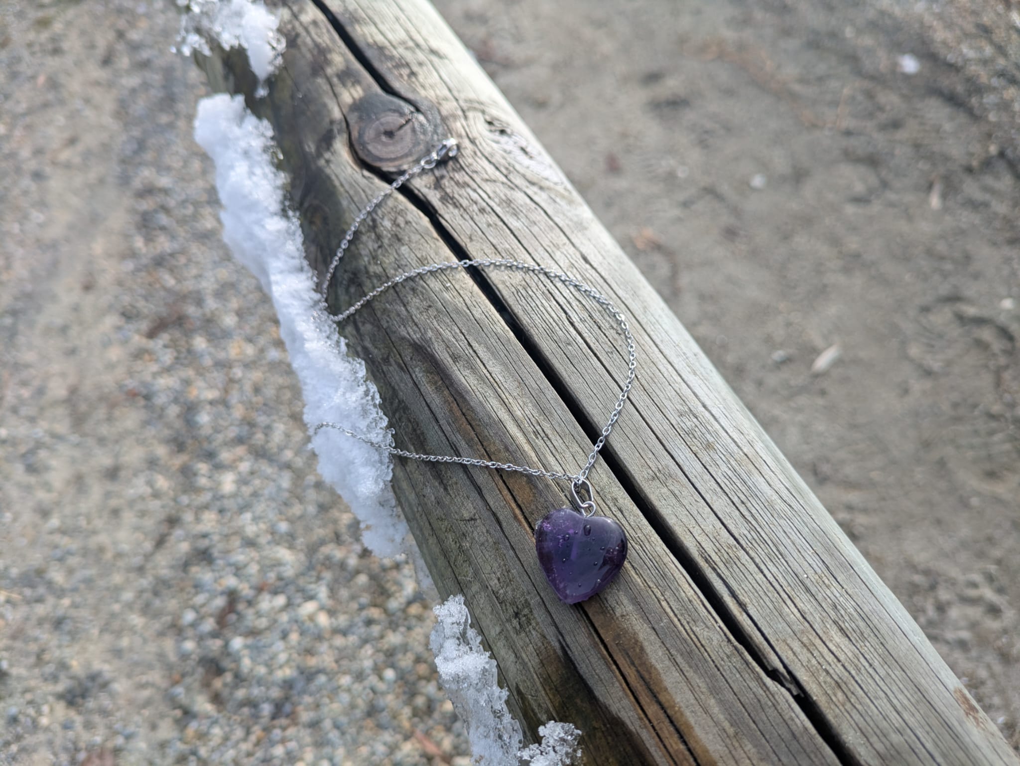 Amethyst - Kette mit Herzanhänger