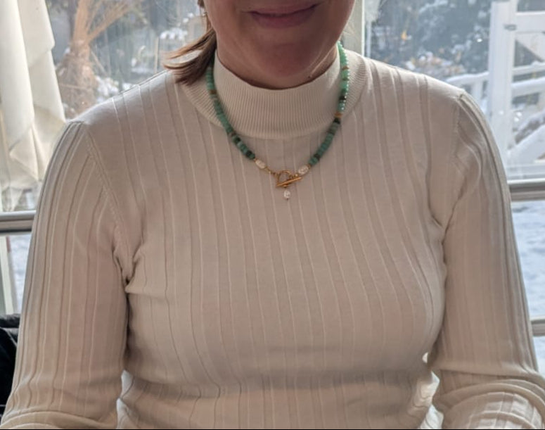 Edelsteinkette mit Süßwasserperlen