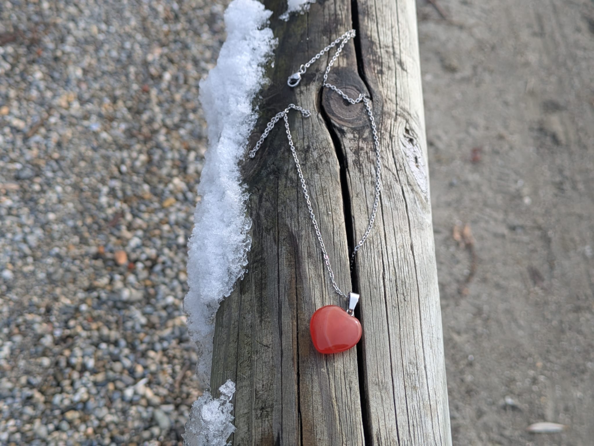 Karneol - Kette mit Herzanhänger