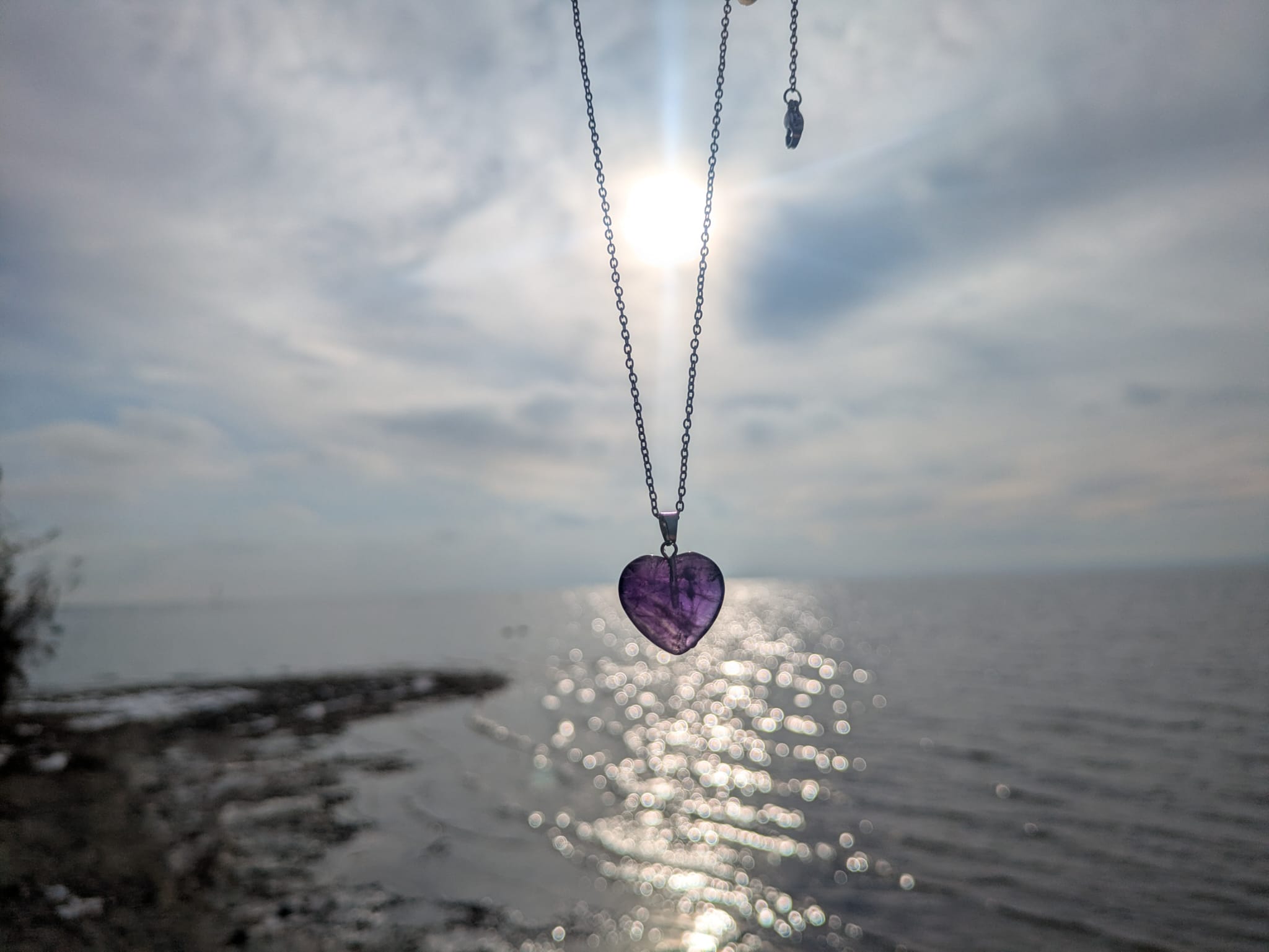Amethyst - Kette mit Herzanhänger
